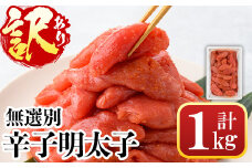 ＜訳あり・無選別＞辛子明太子(計1kg) 明太子 めんたいこ 冷凍 海鮮 博多名物 家庭用＜離島配送不可＞【ksg0089】【城戸酒店】