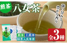 福岡県産八女煎茶とティーバッグ(上煎茶・抹茶入り玄米茶)詰め合わせ(計650g) お茶 緑茶 八女茶 小分け 常温 常温保存【ksg0214】【お茶の星陽園】