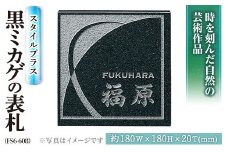 天然石表札 スタイルプラス 黒ミカゲ FS6-608 表札(1点)  表札 和風 天然石 おしゃれ オシャレ【ksg0228】【福彫】