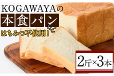 福岡直送!高級食パン「KOGAWAYAの本食パン」(2斤×3本)特産品 食パン 高級 マーガリン不使用 お土産 お取り寄せ＜離島配送不可＞【ksg0234】【パンマルシェモクモク】