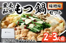 もつ鍋セット(味噌味)野菜なし(2～3人前)モツ鍋 もつ鍋セット 黒毛和牛 国産 冷蔵 牛モツ ホルモン ちゃんぽん ＜離島配送不可＞【ksg0272】【西新初喜】