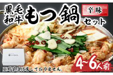 もつ鍋セット(辛味)野菜なし(4～6人前)モツ鍋 もつ鍋セット 黒毛和牛 国産 冷蔵 牛モツ ホルモン ちゃんぽん＜離島配送不可＞【ksg0278】【西新初喜】