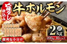 旨タレ仕込み牛ホルモン(200g×10パック・計2kg) 牛肉 牛 ホルモン 牛ホルモン もつ モツ 味付 おかず 味付けホルモン 小分け 個包装 ＜離島配送不可＞【ksg1642】【マルコ食品】