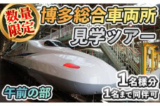 ＜午前の部＞博多総合車両所見学ツアー(1名様分＜1名まで同伴可＞)数量限定 新幹線 ツアー 体験 チケット 利用券 ペア 旅行 無料送迎 【ksg1503-A】【株式会社日本旅行】