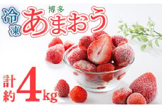 冷凍 博多あまおう (計約4kg) いちご イチゴ 苺 あまおう 冷凍いちご 冷凍イチゴ 国産 福岡県 果物 フルーツ アイス シャーベット ジャム スムージー 冷凍フルーツ ＜離島配送不可＞【ksg1745】【農産物直売所ほたるの里】