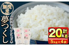 ＜先行予約受付中！2025年9月初旬から順次発送予定＞＜令和7年産＞福岡県産ブランド米「夢つくし」無洗米(計20kg・5kg×4袋)お米 20キロ ごはん ご飯【ksg0375】【朝ごはん本舗】