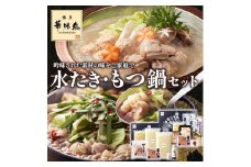 ＜毎月定期便＞博多華味鳥 水たき・もつ鍋(醤油味)セット 各3～4人前(大野城市)全6回【4074405】