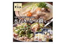 ＜毎月定期便＞博多華味鳥 水たき・もつ鍋(醤油味)セット 各3～4人前(大野城市)全3回【4074406】