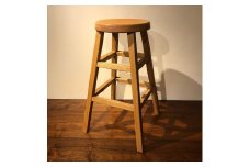 四方転びのハイスツール　/　丸椅子　キッチンスツール　カウンタースツール　伝統工法　無垢材【GOOD WOOD WORKS】_HA0717