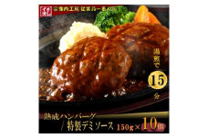 【湯煎で簡単調理】熟成ハンバーグ／特製デミソース　10個【宗像肉工房】_HA0990