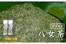 福岡県産 八女茶100％（ 500g 袋詰 × 2袋 ）計1kg お茶 煎茶