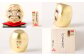 だるまるだ （金） 陶製人形 本体約縦8cm×横7cm×奥行6cm 縁起物