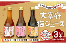 太宰府梅ジュース 3種類(スタンダード、黒糖、紅茶) 各300ml 福岡県 太宰府市 手作り
