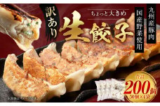 訳あり！ ちょっと大きめ 国産 生餃子 (ラー麦使用)  200個 (50個×4袋) 合計4kg ギョウザ 惣菜 おかず 冷凍