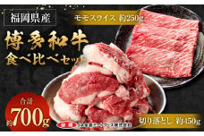 博多和牛 食べ比べセット 合計700g (切り落とし450g・モモスライス250g)
