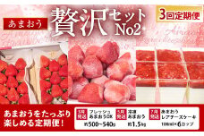 【予約受付・3回定期便】 あまおう 贅沢セット No2 冷凍あまおう あまおうレアチーズケーキ フルーツ 果物【2025年3月上旬～7月下旬発送予定】