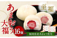 【福岡県産あまおう使用】至福 あまおう大福 合計800g （50g×8個×2セット）化粧箱入 いちご イチゴ 苺 フルーツ 果物 大福 和菓子 菓子