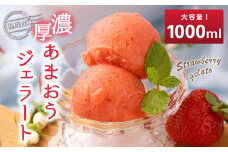 福岡県産 濃厚あまおう ジェラート 1000ml【2024年12月上旬より順次発送】苺 いちご あまおう アイス 国産