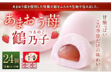 【季節限定】あまおう 苺鶴乃子 24個入（12個入×2箱）和菓子  苺 箱入り 太宰府市  あん あんこ 餡 