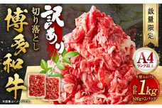 【数量限定】【訳あり】博多和牛 切り落とし 合計1000g 500g×2パック