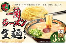 一蘭ラーメン生麺セット（3食入）【2025年8月発送予定】 一蘭 ラーメン 生麺 麺 豚骨 詰め合わせ