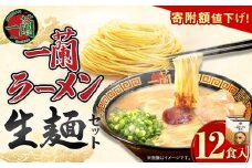 【寄附額値下げ！】一蘭ラーメン生麺セット （12食入）【2025年10月発送予定】  一蘭 ラーメン 生麺 麺 豚骨
