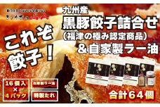 これぞ餃子!!九州産黒豚餃子詰合せ(福津の極み認定商品)＆自家製ラー油[F4383]