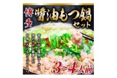 博多醤油もつ鍋3～4人前セット[F0094]