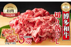 【お肉定期便】博多和牛切り落とし5回定期便（1kg×5回）計5kg[G0096T5]