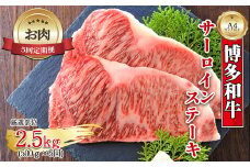 【お肉定期便】博多和牛サーロインステーキ5回定期便（500g×5回）計2.5kg[G0128T5]