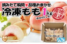 【2025年8月より順次発送】摘みたて瞬間★品種おまかせ冷凍もも小分けパック1kg（250g×4P)[G0157]