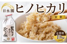 【12ヶ月定期便】日永園 ヒノヒカリ 玄米 10kg×12ヶ月 【2025年11月下旬より発送予定】 米 お米 ご飯  うきは市