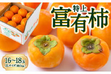 逸品富有柿 16玉から18玉 2Lサイズ (約5kg) 【2025年11月下旬-2025年12月上旬発送予定】 柿 果物 フルーツ うきは市