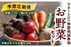 【季節定期便】UIC 名水うきはの無農薬減農薬お野菜セット (季節ごとに1箱×4回=年4回)
