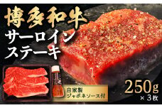 【博多和牛】サーロインステーキ 250g×3枚 (自家製 ジャポネソース付)