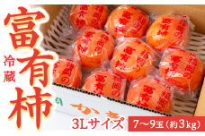 【先行予約】伊藤園 冷蔵富有柿 （3Lサイズ） 7玉から9玉 約3kg 【2025年12月中旬から12月下旬出荷予定】 ／ 富有柿 柿 果物 フルーツ くだもの うきは市