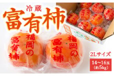 【先行予約】伊藤園 冷蔵富有柿 （2Lサイズ） 14玉～16玉 約5kg 【2025年12月中旬から12月下旬出荷予定】 ／ 富有柿 柿 果物 フルーツ くだもの うきは市