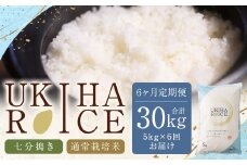 【6ヶ月定期便】みずほファーム UKIHA RICE (七分搗き5kg×6ヶ月)  【2025年11月より順次発送予定】 米 ヒノヒカリ お米 ご飯 うきは市