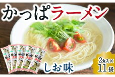 熊谷商店 かっぱラーメン2食入 (しお味) 11袋 ラーメン らーめん 拉麺 麺 乾麺 しお 塩 しおラーメン 塩ラーメン 福岡県 うきは市
