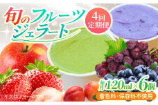 【年4回定期便】ソルベッチdoうきは ジェラート120ml×6個セット【ソルベッチdoうきは】着色料不使用 ノンホモ牛乳使用 ジェラート アイス 旬 スイーツ 詰め合わせ セット シャーベット ミルク フルーツ デザート 定期便