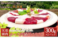 【ジビエ】天然猪肉ロース肉鍋用スライス 300g×2パック【2025年11月上旬～2026年3月下旬 出荷予定】ジビエ 肉 猪肉 BBQ ロース お肉 スライス 肉鍋用 送料無料 福岡県 うきは市