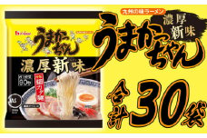 うまかっちゃん　濃厚新味　30食（5食入り×6パック）[M244-3]　ラーメン 豚骨 インスタント 乾麺 即席麺 拉麺 保存食 九州