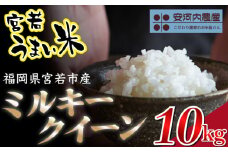 令和7年産　【先行予約】ミルキークイーン 10kg (5kg×2袋)　【9月上旬より順次発送】福岡県宮若産  安河内農産〉　[M793]　米 お米 九州のお米食味コンクール金賞米  精米 ブランド米 コメ ご飯 白米
