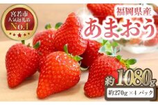 M585-3 あまおう 約270g×4パック いちご イチゴ 苺 博多  高級 フルーツ 果物 くだもの 特別栽培 冷蔵 プレゼント 福岡 宮若市 ふるさと納税 おすすめ