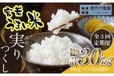 【3カ月定期便】令和7年産　【先行予約】実りつくし 10kg〔5kg×2袋〕×3か月【10月下旬より順次発送】福岡県宮若産 〈安河内農産〉　[M862]　米・食味コンクール国際大会金賞米 精米 ブランド米 コメ ご飯 白米