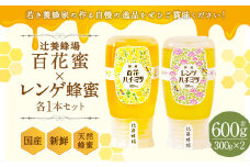 辻養蜂場 百花蜜 レンゲ蜂蜜 300g×各1本 計600g はちみつ