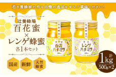 辻養蜂場 百花蜜 レンゲ蜂蜜 500g×各1本 計1kg はちみつ