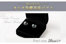 WG(K14)タヒチ黒蝶真珠ピアス 真珠 ピアス アクセサリー 装飾品 福岡県 嘉麻市