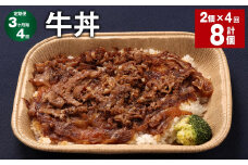 【3ヶ月毎4回定期便】 牛丼 計8個（2個×4回） 牛肉 牛 丼 うるち米 お米 惣菜 冷凍