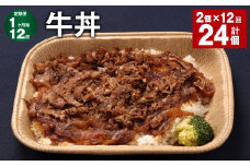 【1ヶ月毎12回定期便】 牛丼 計24個（2個×12回） 牛肉 牛 丼 うるち米 お米 惣菜 冷凍